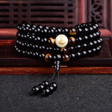 Black Onyx Mala Beads Luminous Dragon Bracelet