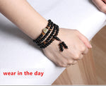 Black Onyx Mala Beads Luminous Dragon Bracelet